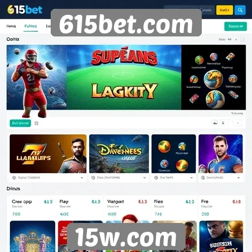 Variedade de jogos disponíveis na plataforma 615bet